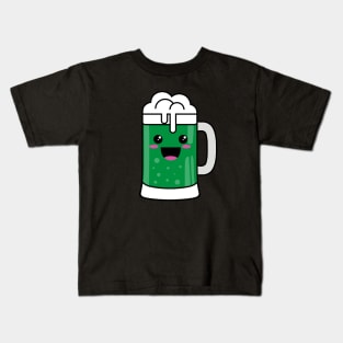 Kawaii Cute Green Beer Kids T-Shirt